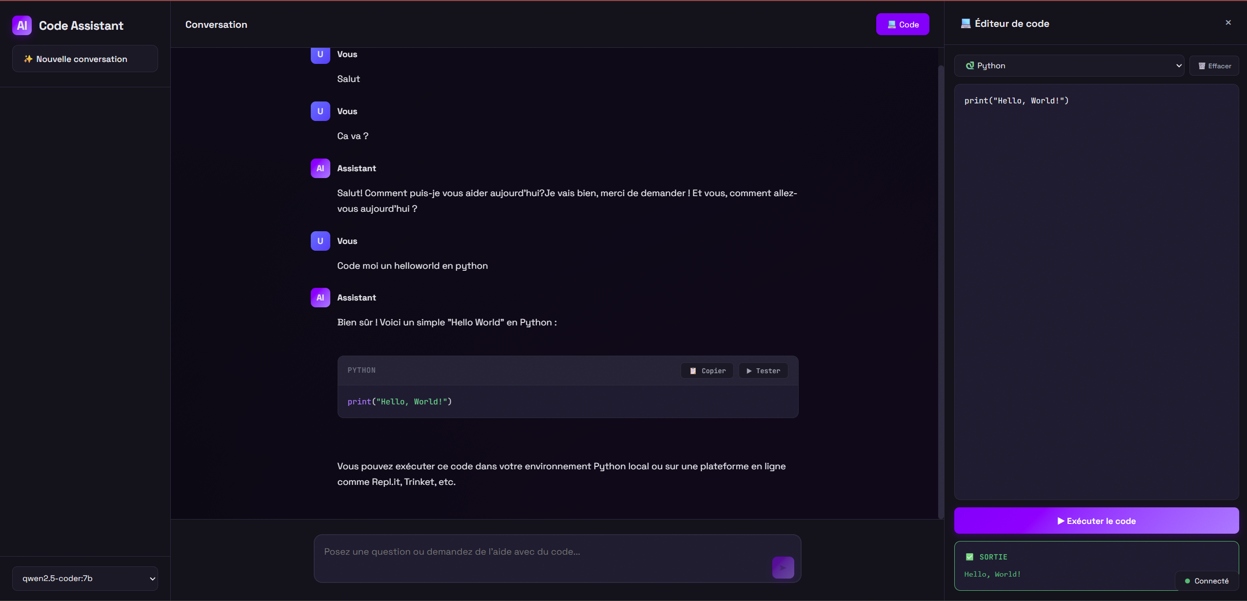 AI Code Assistant — Interface Web IA Locale Style Claude — image 4